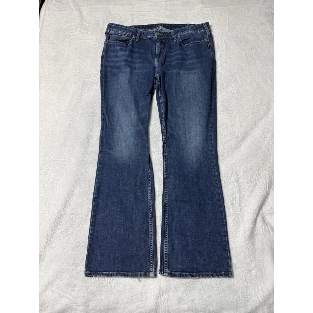 Silver Jeans Womens 18 Blue Suki‎ Slim Boot Bootcut Mid Rise Stretch 37x31